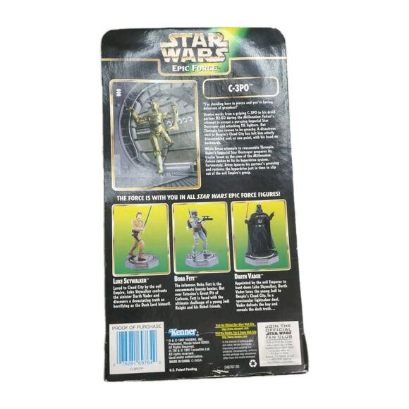 Vintage 1997 Star Wars Epic Force C 3P0 Power of the Force Rotates New Old Stock - Picture 2 of 7